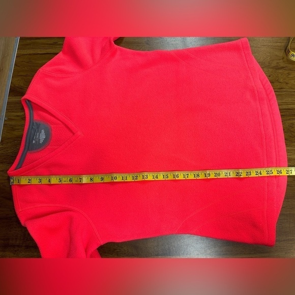 Tek Gear V Neck Fleece Pullover High Low Hem Women’s Size Large Bright Pink - Picture 4 of 11